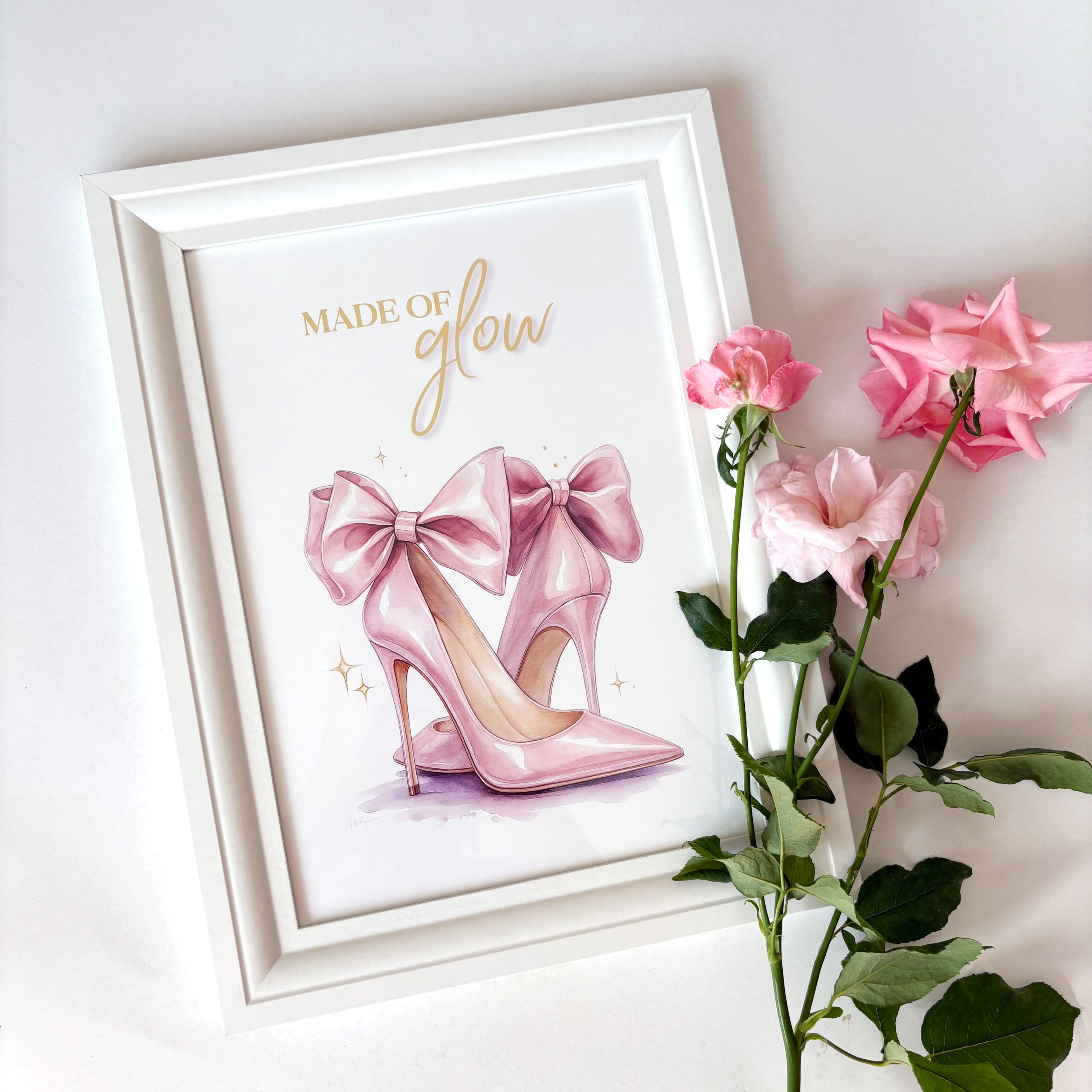 Tablou decorativ - Made of Glow - Feminitate în roz - imagine 4