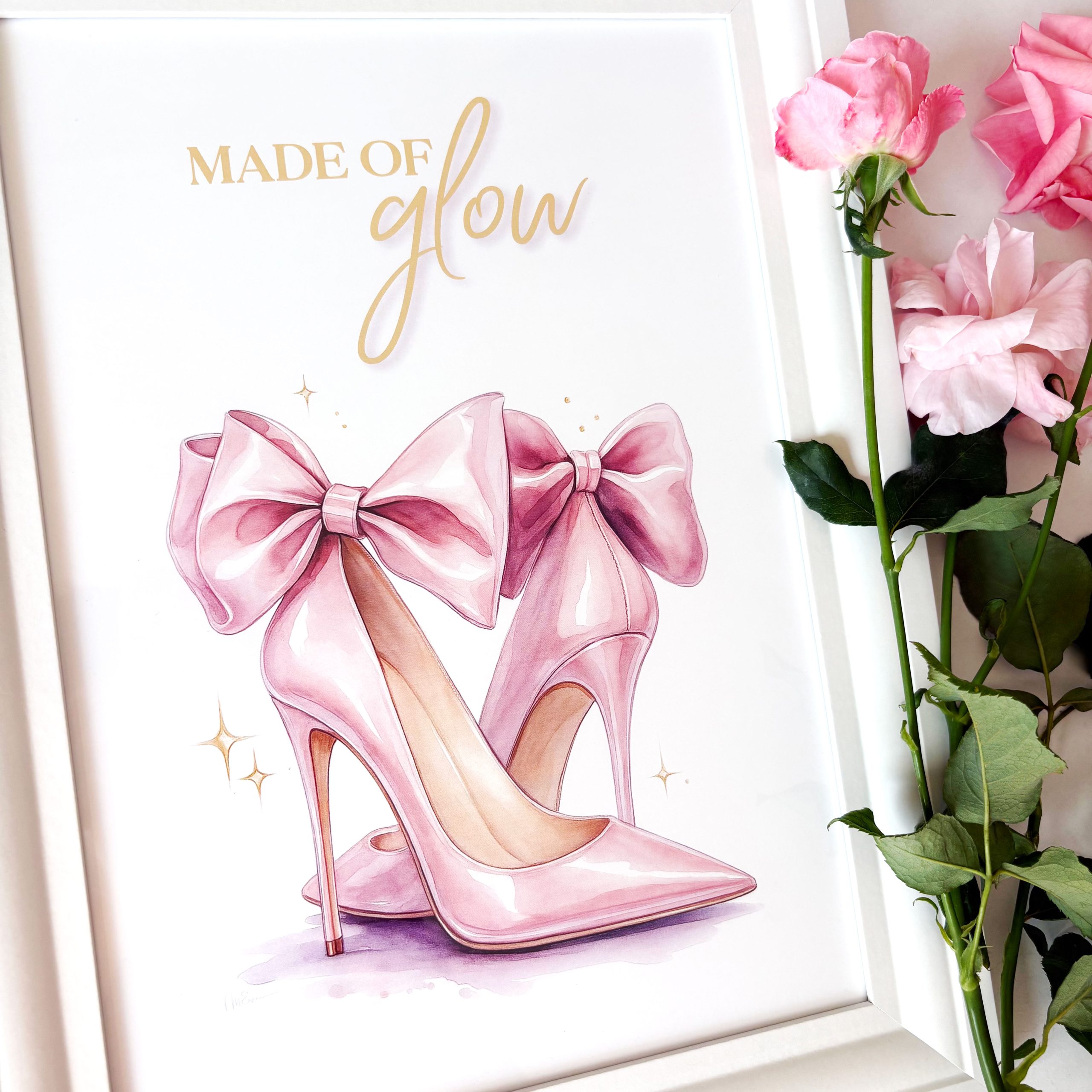 Tablou decorativ - Made of Glow - Feminitate în roz - imagine 2